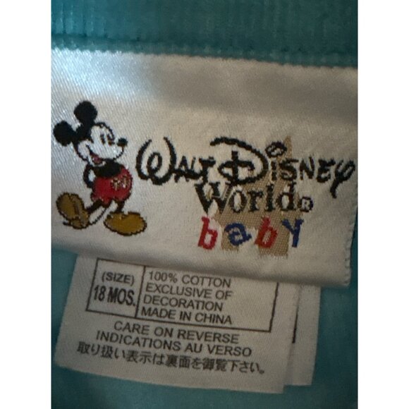 Rare Vintage Walt Disney World Baby Minnie Dress 18 Mos Turquoise Corduroy Grape - Picture 4 of 6